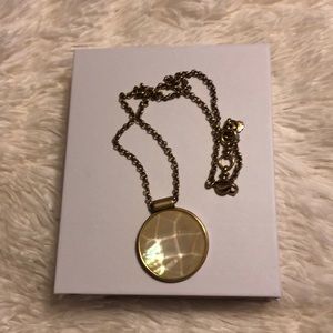 Lucky Brand pearly opal pendant statement necklace